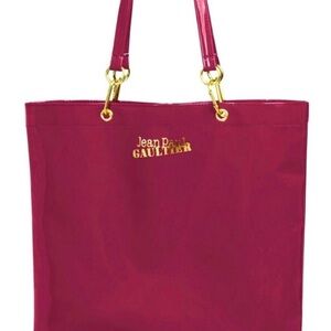 Jean Paul Gaultier Glossy Tote Bag - Hot Pink & Gold Hardware - NWOT - MINT!